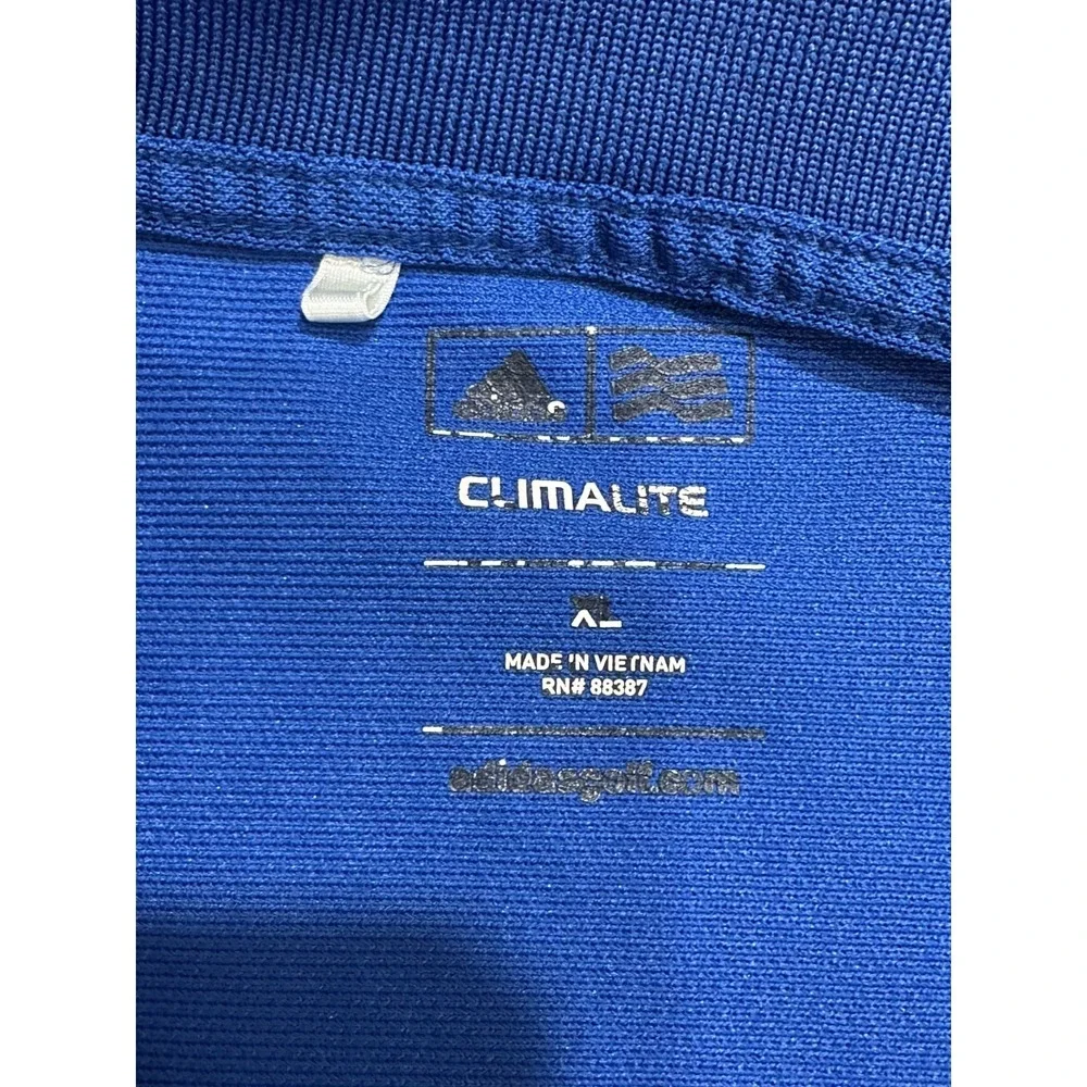 Adidas Polo Shirt Men's Size XL Blue Short Sleeve Golf Bristol Farms‎ Collared